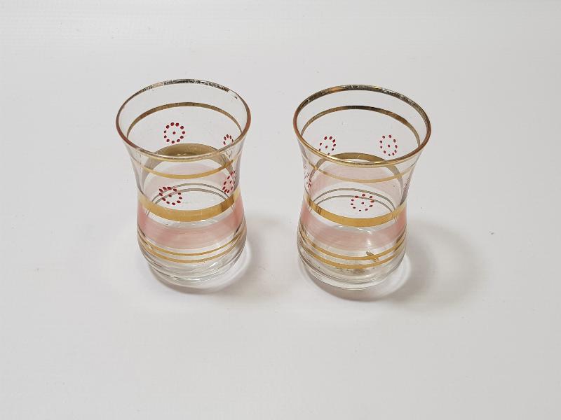 OSMANLI DÖNEMİ MİNELİ BİR ÇİFT ÇAY BARDAĞI