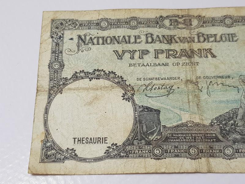 1938 BELÇİKA 5 FRANK