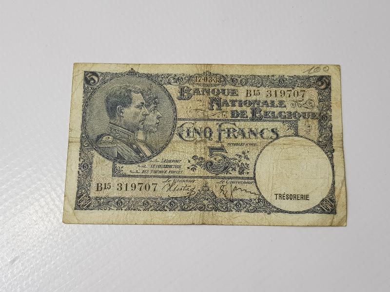 1938 BELÇİKA 5 FRANK