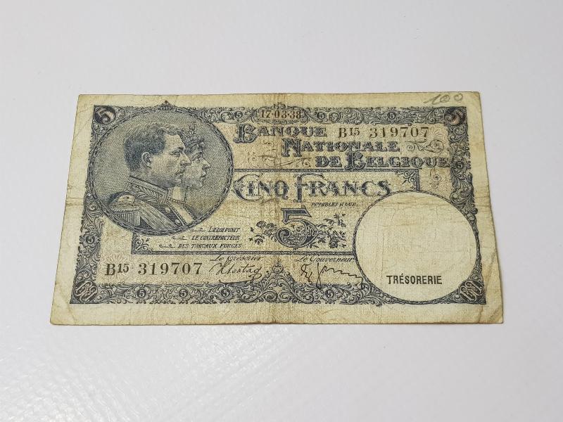 1938 BELÇİKA 5 FRANK