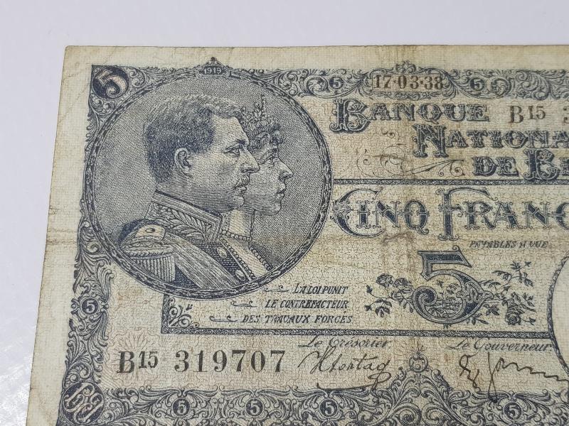 1938 BELÇİKA 5 FRANK