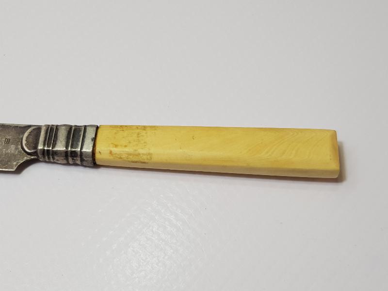 ANTİKA FİL DİŞİ SAPLI GÜMÜŞ MEYVE BIÇAĞI