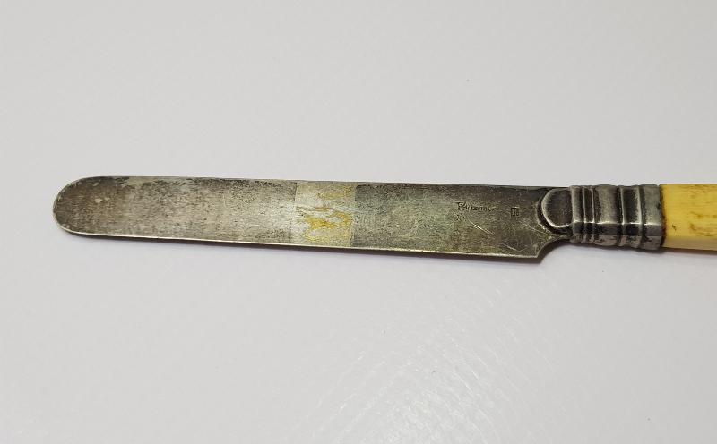 ANTİKA FİL DİŞİ SAPLI GÜMÜŞ MEYVE BIÇAĞI