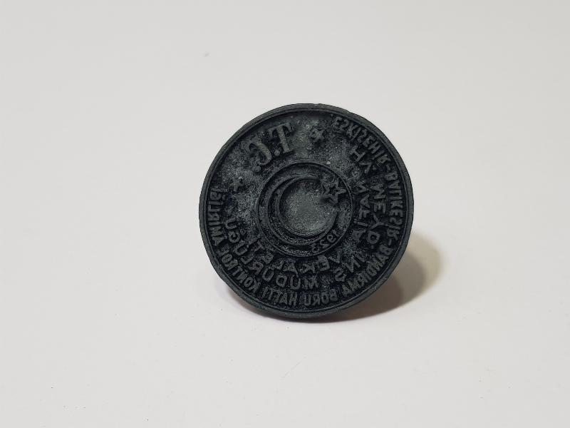 TC NAFİA VEKALETİ HV MEYD İNŞ MÜD ESKİŞEHİR BALIKESİR BANDIRMA BORU HATTI KONTROL AMİRLİĞİ MÜHÜRÜ