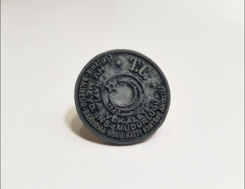 TC NAFİA VEKALETİ HV MEYD İNŞ MÜD ESKİŞEHİR BALIKESİR BANDIRMA BORU HATTI KONTROL AMİRLİĞİ MÜHÜRÜ