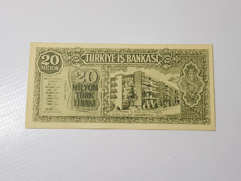 1970 TÜRKİYE İŞ BANKASI EŞYA PİYANGOSU PARA BENZERİ - NADİR
