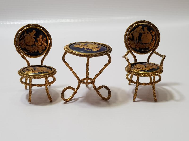 LİMOGES MİNYATÜR MASA VE SANDALYE BİBLOSU