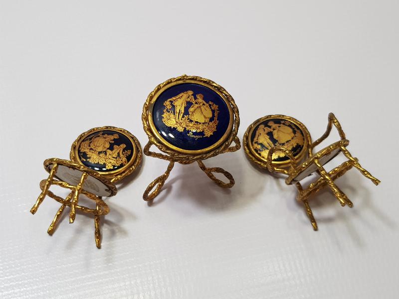 LİMOGES MİNYATÜR MASA VE SANDALYE BİBLOSU