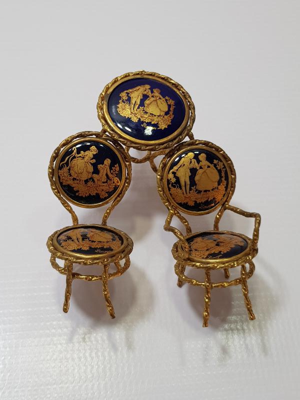 LİMOGES MİNYATÜR MASA VE SANDALYE BİBLOSU