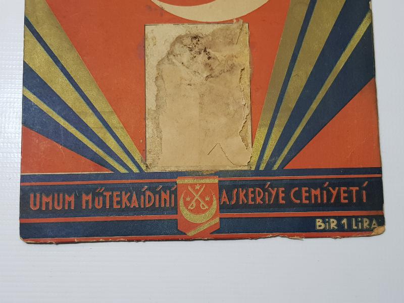 1930'LARDAN ATATÜRK RESİMLİ UMUM MÜTEKAİDİNİ ASKERİYE CEMİYETİ TAKVİM ALTLIĞI