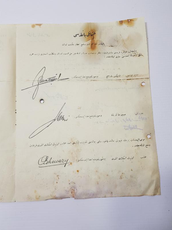 OSMANLI BANKASI BALIKESİR ŞUBESİ OSMANLICA VE FRANSIZCA İMZA SİRKÜLERİ