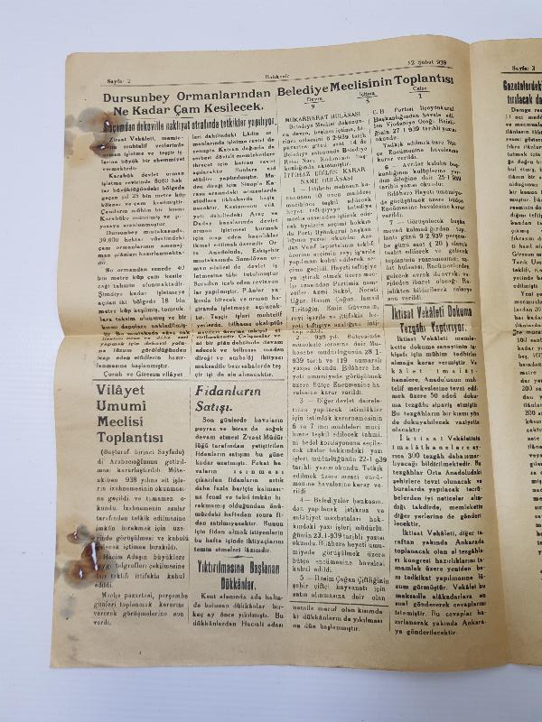 13 ŞUBAT 1939 BALIKESİR GAZETESİ