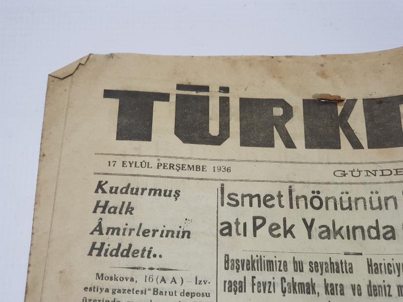 1936 TÜRKDİLİ GAZETESİ