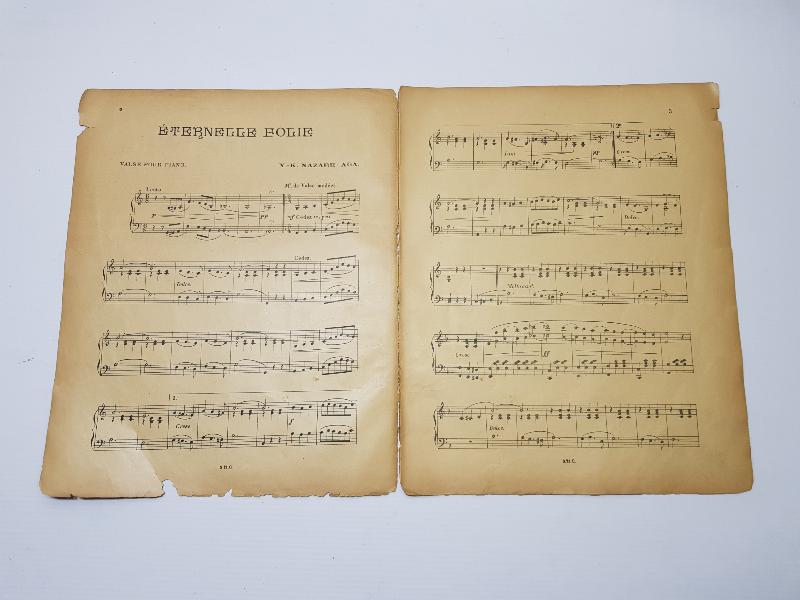 OSMANLI DÖNEMİ NAZARE-AGA PİYANO NOTA KİTAPÇIĞI