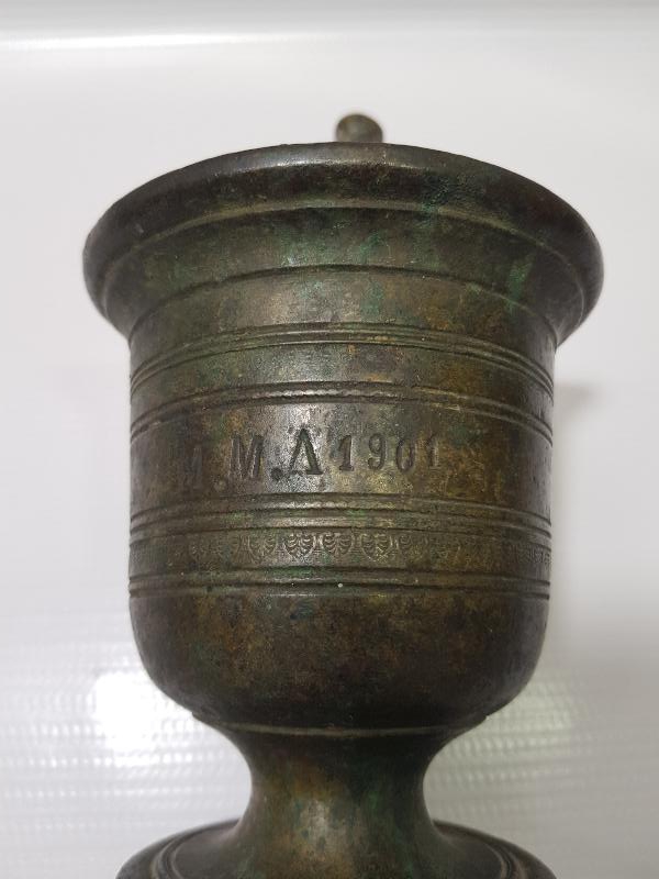 1901 TARİHLİ İZMİR İŞİ RUMCA YAZILI HAVAN