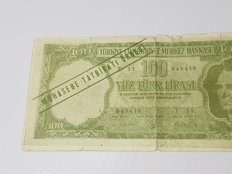 OKUL MUHASEBE TATBİKATI İÇİN BASILMIŞ 5. EMİSYON 100 LİRA