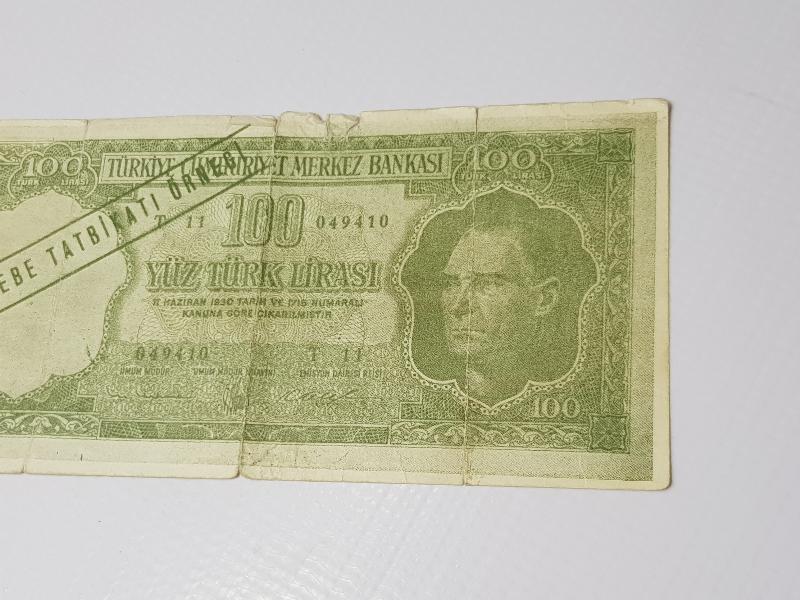 OKUL MUHASEBE TATBİKATI İÇİN BASILMIŞ 5. EMİSYON 100 LİRA