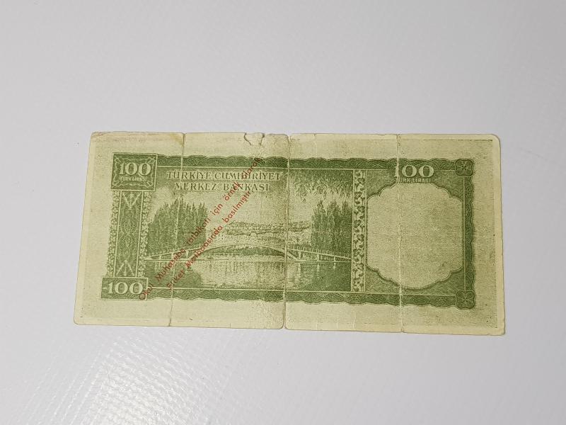 OKUL MUHASEBE TATBİKATI İÇİN BASILMIŞ 5. EMİSYON 100 LİRA