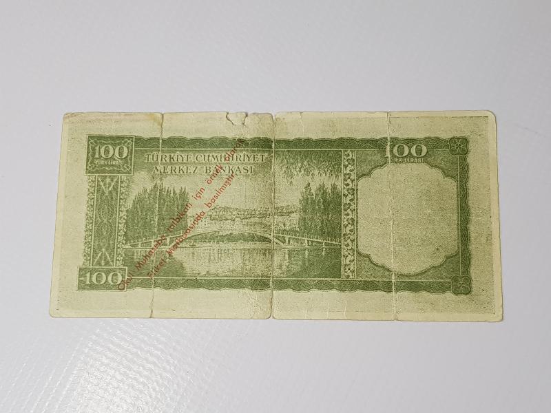 OKUL MUHASEBE TATBİKATI İÇİN BASILMIŞ 5. EMİSYON 100 LİRA