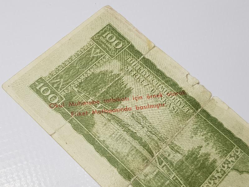 OKUL MUHASEBE TATBİKATI İÇİN BASILMIŞ 5. EMİSYON 100 LİRA