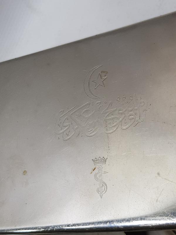 1. DÜNYA SAVAŞI DÖNEMİ YÜKSEK KONDİSYONDA ÇOK NADİR OSMANLICA ÜSTUNÇU ASKERİYE YAZILI ENJEKTÖR KUTUSU