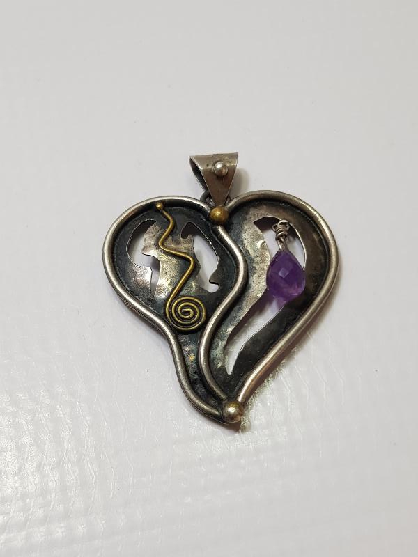 KALP FORMLU GÜMÜŞ KOLYE UCU