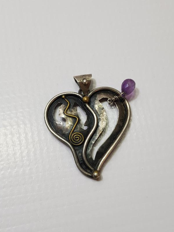 KALP FORMLU GÜMÜŞ KOLYE UCU