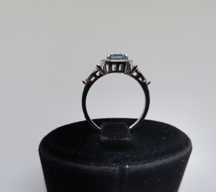 AQUAMAİN VE PIRLANTA TAŞLI YÜZÜK