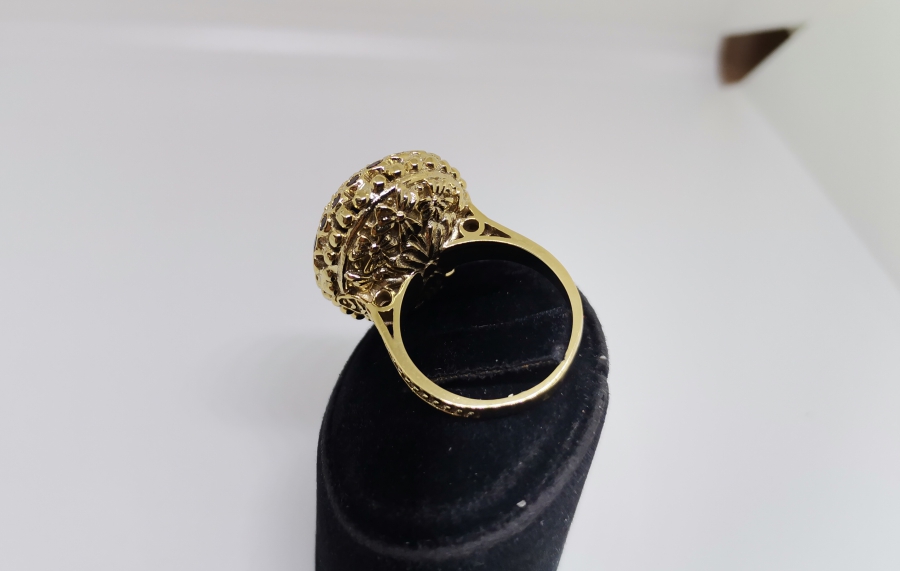 GARNET, SAFİR VE PIRLANTA TAŞLI BÜYÜK BOY YÜZÜK