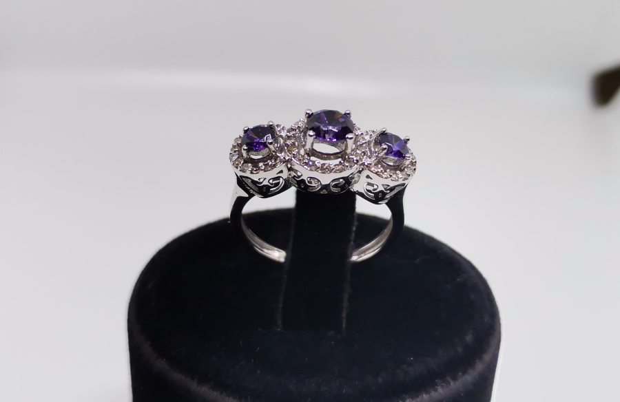 AMETİS VE PIRLANTA TAŞLI YÜZÜK