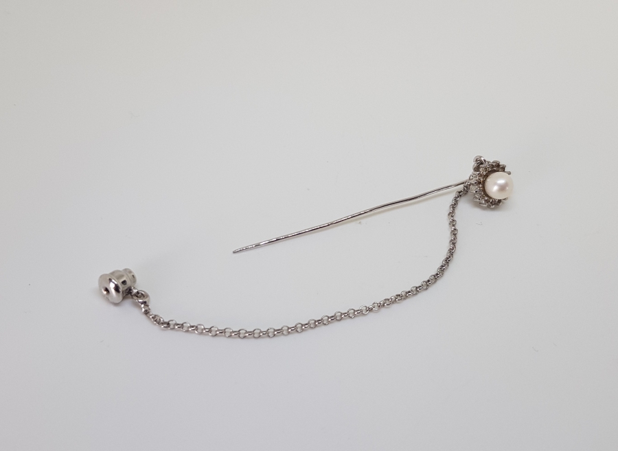 İNCİ VE PIRLANTA TAŞLI BROŞ - TÜRBAN İĞNESİ