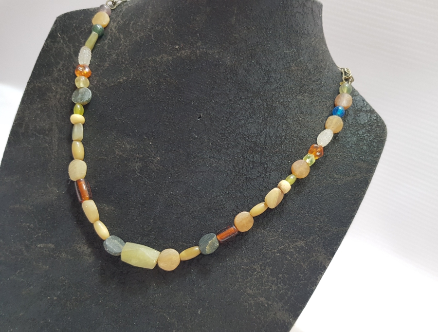 DOĞAL TAŞLARLA SÜSLÜ ÖZEL YAPIM OSMANLI GERDANLIK