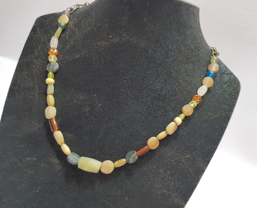 DOĞAL TAŞLARLA SÜSLÜ ÖZEL YAPIM OSMANLI GERDANLIK