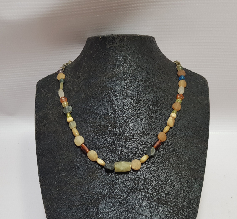 DOĞAL TAŞLARLA SÜSLÜ ÖZEL YAPIM OSMANLI GERDANLIK