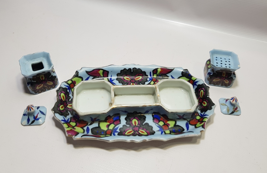 OSMANLI DÖNEMİ EL BOYAMA ÖZEL ÜRETİM EL BOYAMA BÜYÜK BOY PORSELEN HOKKA TAKIMI