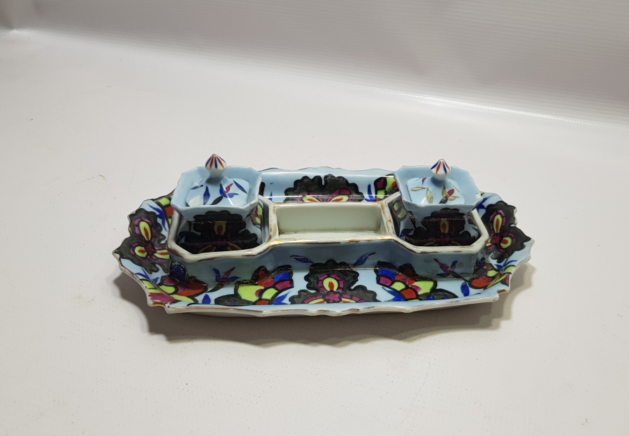 OSMANLI DÖNEMİ EL BOYAMA ÖZEL ÜRETİM EL BOYAMA BÜYÜK BOY PORSELEN HOKKA TAKIMI