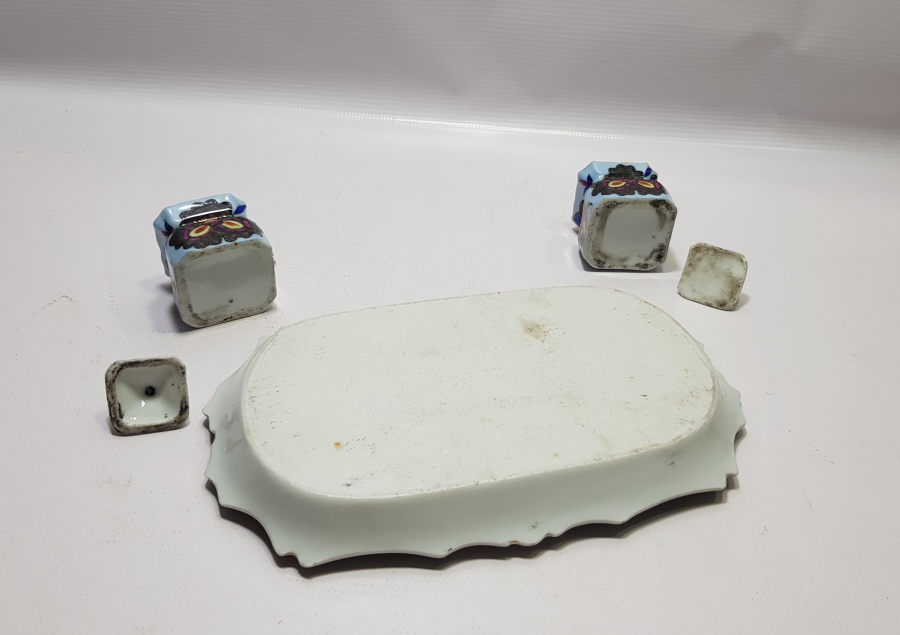 OSMANLI DÖNEMİ EL BOYAMA ÖZEL ÜRETİM EL BOYAMA BÜYÜK BOY PORSELEN HOKKA TAKIMI