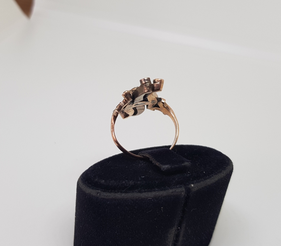 OSMANLI DÖNEMİ ÇOK NADİR GİRİT MEKİĞİ MODELİ ELMAS YÜZÜK