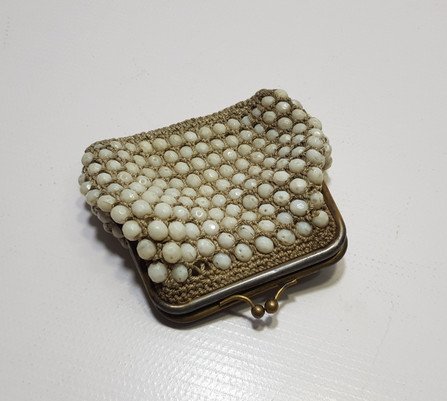 OSMANLI DÖNEMİ EL YAPIMI OPAL BONCUKLU NADİR ÇANTA