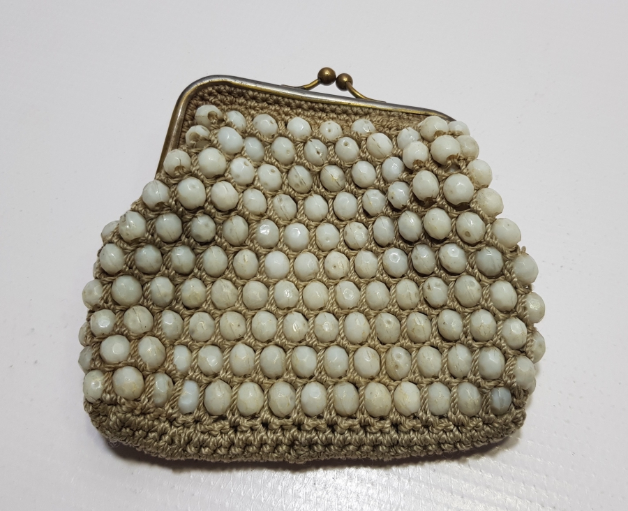 OSMANLI DÖNEMİ EL YAPIMI OPAL BONCUKLU NADİR ÇANTA