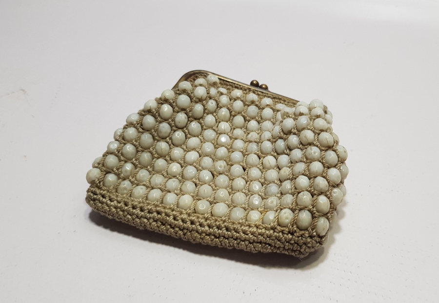 OSMANLI DÖNEMİ EL YAPIMI OPAL BONCUKLU NADİR ÇANTA