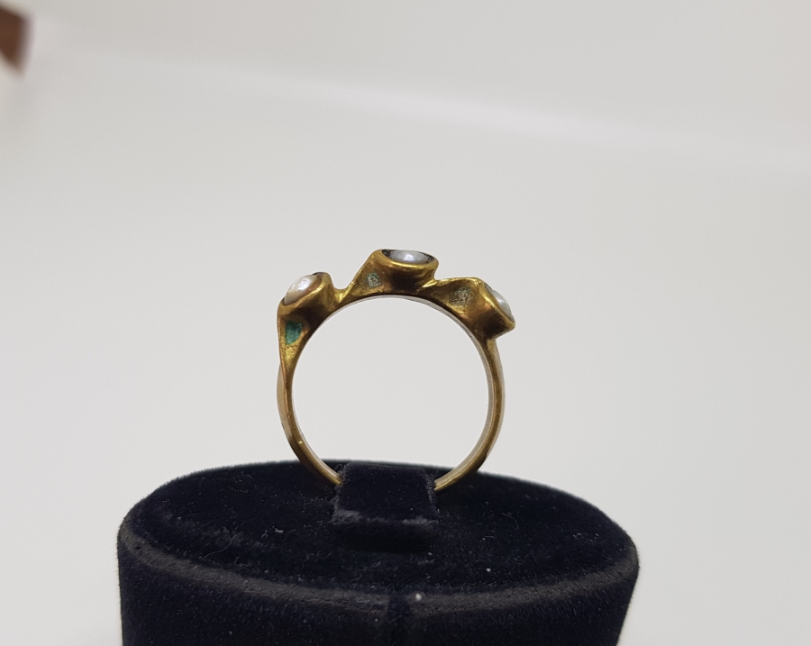 OSMANLI DÖNEMİ ÖZEL DİZAYN KUM İNCİLİ YÜZÜK