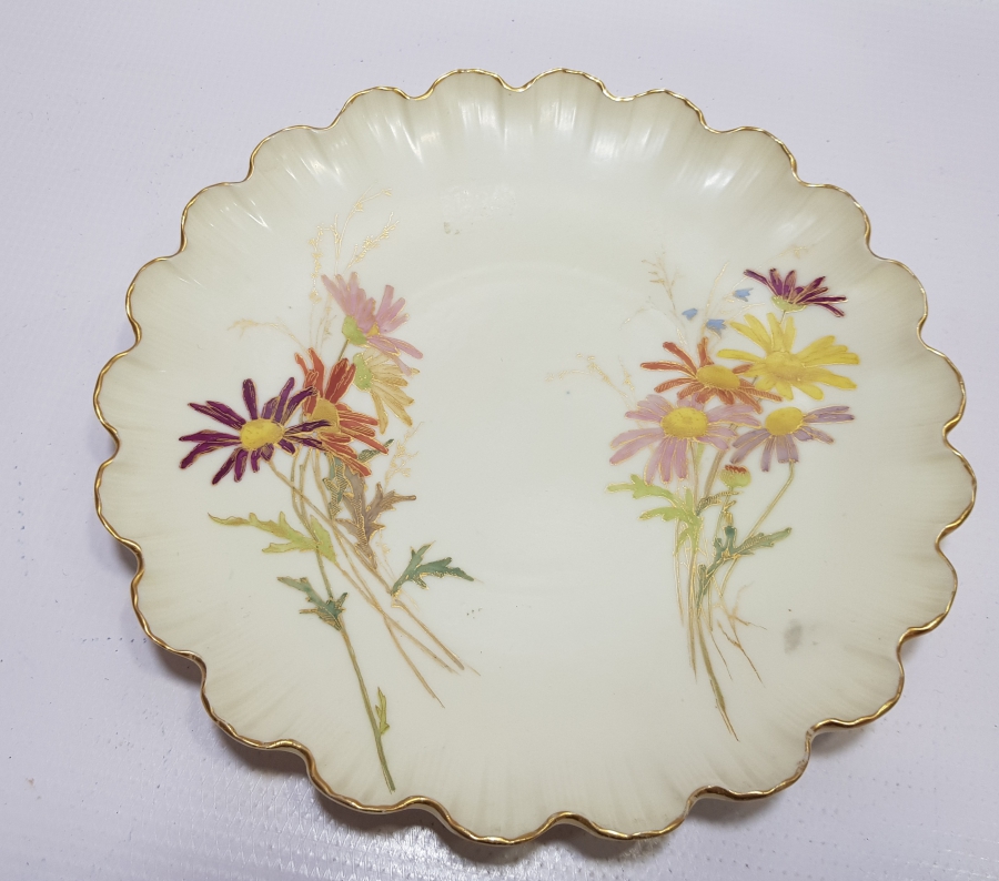 H.DECUGİS CONSTANTİNOPLE DAMGALI ALTIN VARAKLI EL BOYAMA OSMANLI DÖNEMİ BÜYÜK BOY PORSELEN TABAK