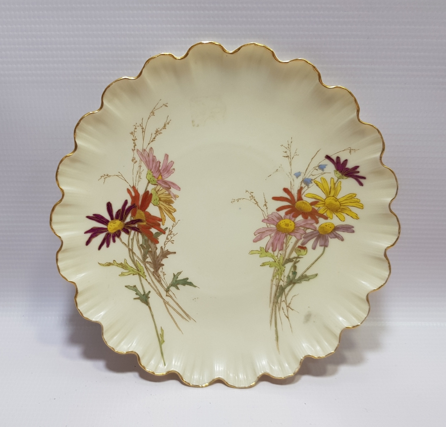 H.DECUGİS CONSTANTİNOPLE DAMGALI ALTIN VARAKLI EL BOYAMA OSMANLI DÖNEMİ BÜYÜK BOY PORSELEN TABAK