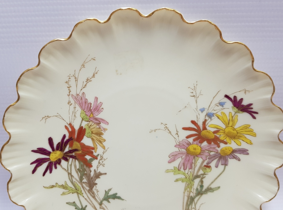 H.DECUGİS CONSTANTİNOPLE DAMGALI ALTIN VARAKLI EL BOYAMA OSMANLI DÖNEMİ BÜYÜK BOY PORSELEN TABAK