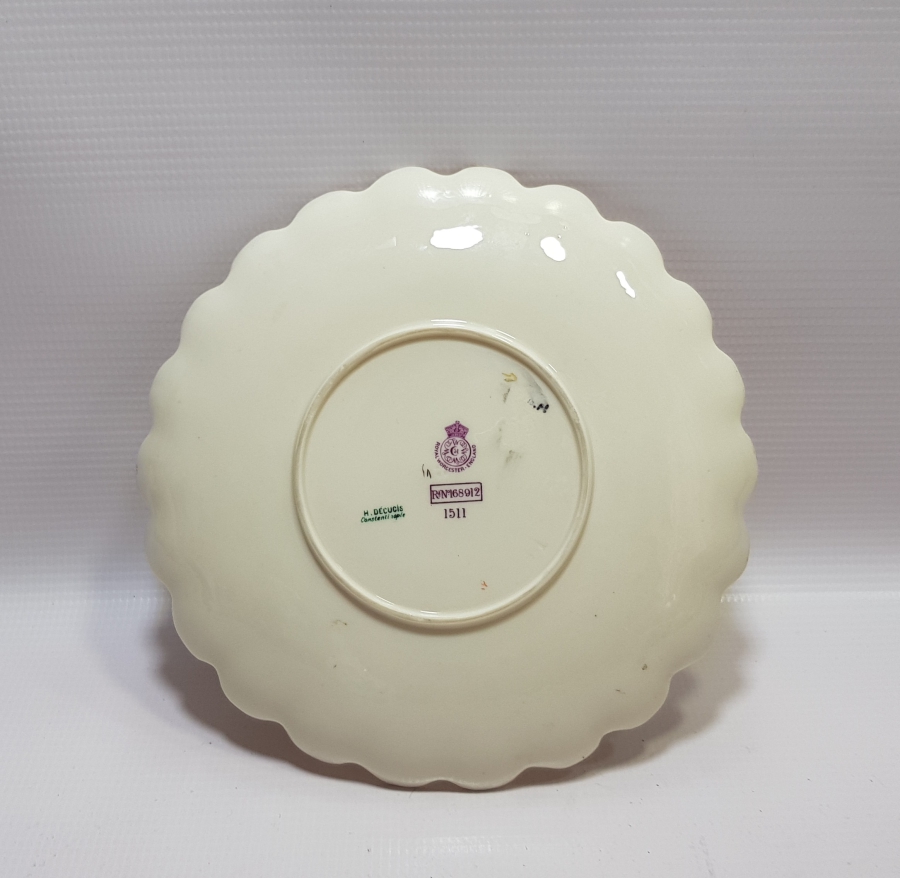 H.DECUGİS CONSTANTİNOPLE DAMGALI ALTIN VARAKLI EL BOYAMA OSMANLI DÖNEMİ BÜYÜK BOY PORSELEN TABAK