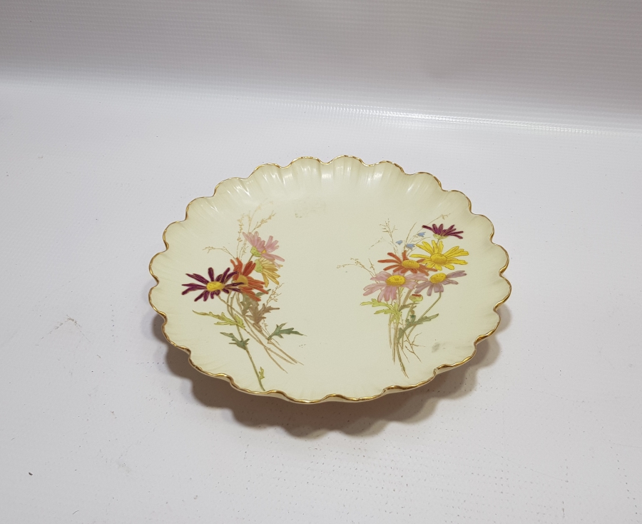 H.DECUGİS CONSTANTİNOPLE DAMGALI ALTIN VARAKLI EL BOYAMA OSMANLI DÖNEMİ BÜYÜK BOY PORSELEN TABAK