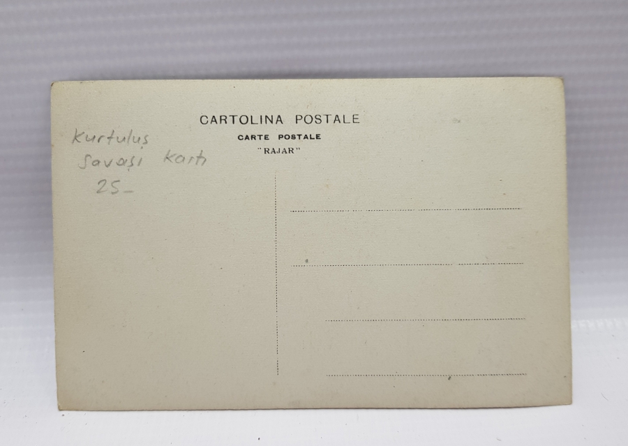 ÜZERİNDE OSMANLICA İSTİKLAL MARŞIMIZ YAZILI KURTULUŞ SAVAŞI NADİR PROPAGANDA KARTI