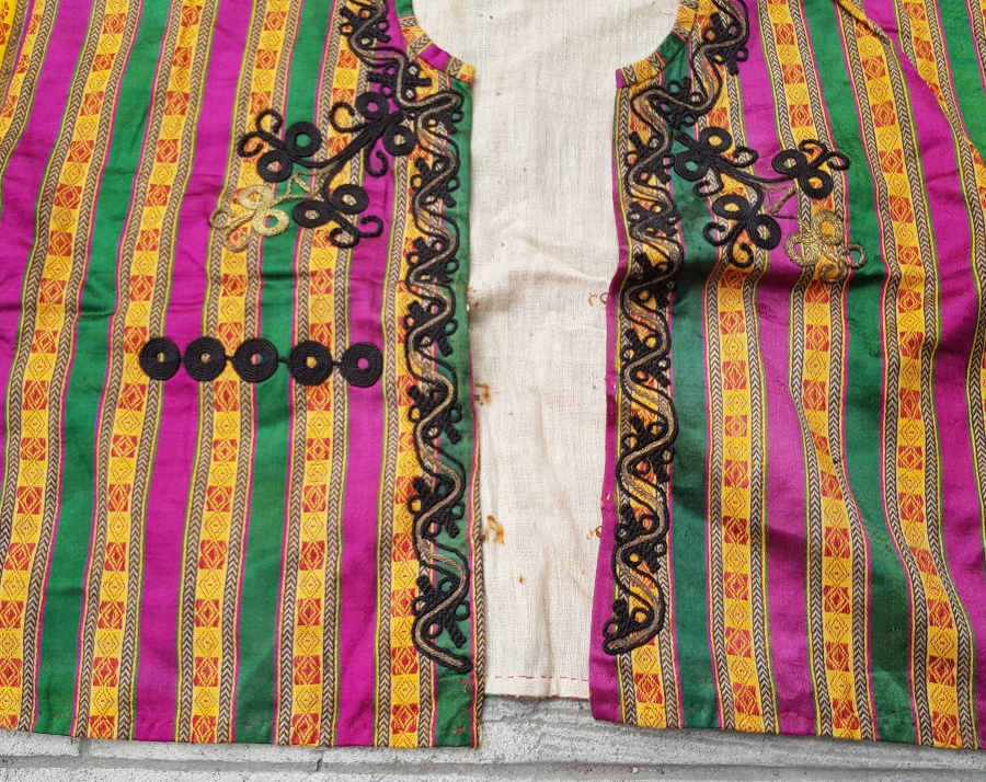 ÜZERİ İŞLEMELİ OSMANLI DÖNEMİ HEREKE İŞİ İPEK GELİN CEPKENİ