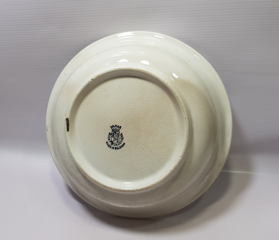 ÜZERİ AY YILDIZ VE HOROZLU DEV BOY OSMANLI DÖNEMİ PORSELEN KASE